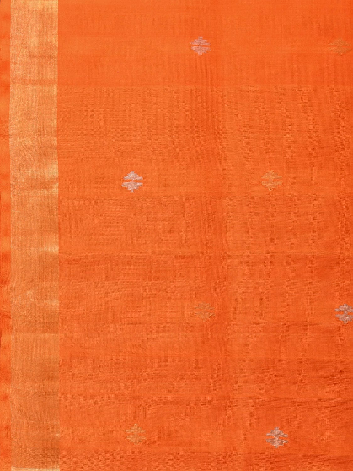 Orange Uppada Silk Handloom Saree with Jamdani Pallu Design u2177