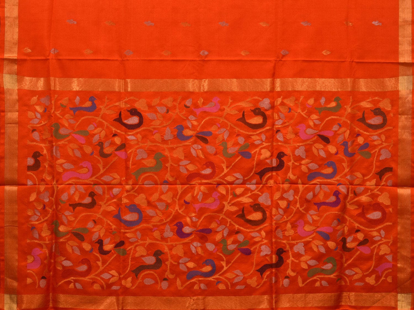 Orange Uppada Silk Handloom Saree with Rich Pallu Design u1929