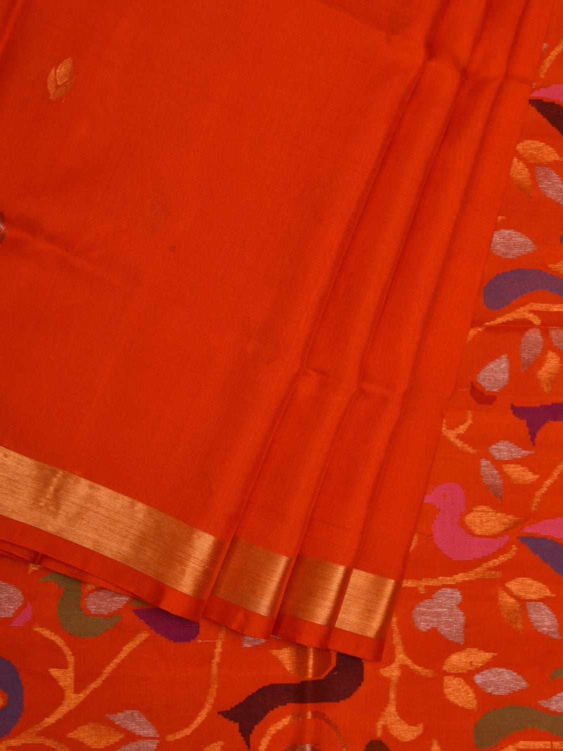 Orange Uppada Silk Handloom Saree with Rich Pallu Design u1929