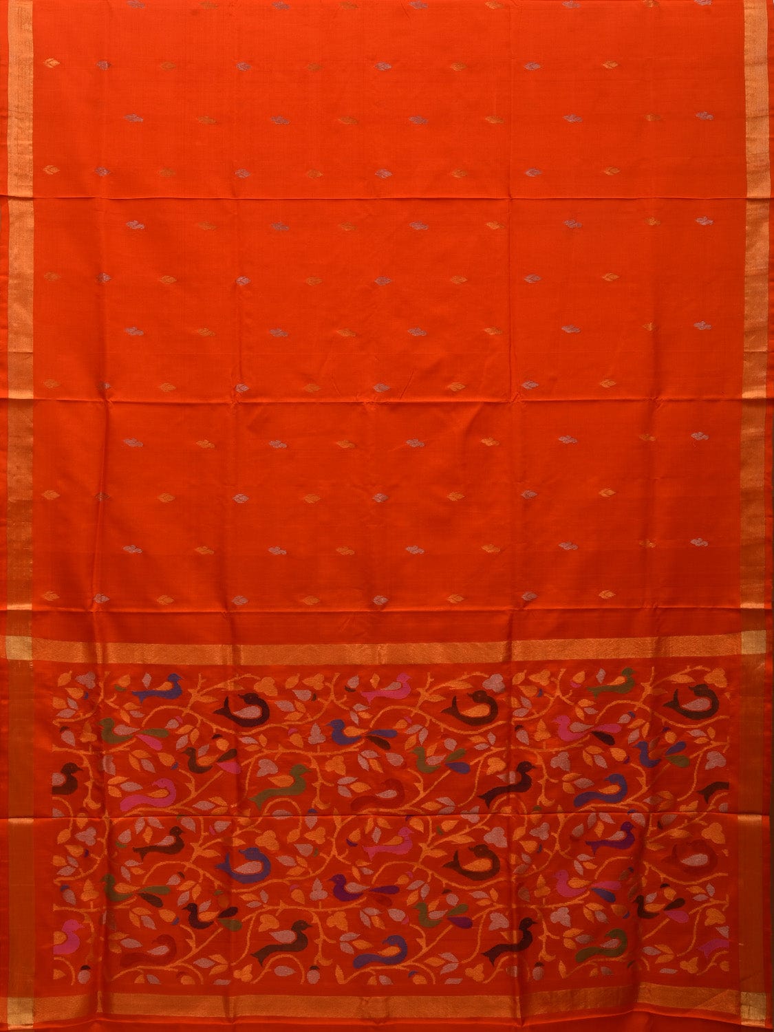 Orange Uppada Silk Handloom Saree with Rich Pallu Design u1929