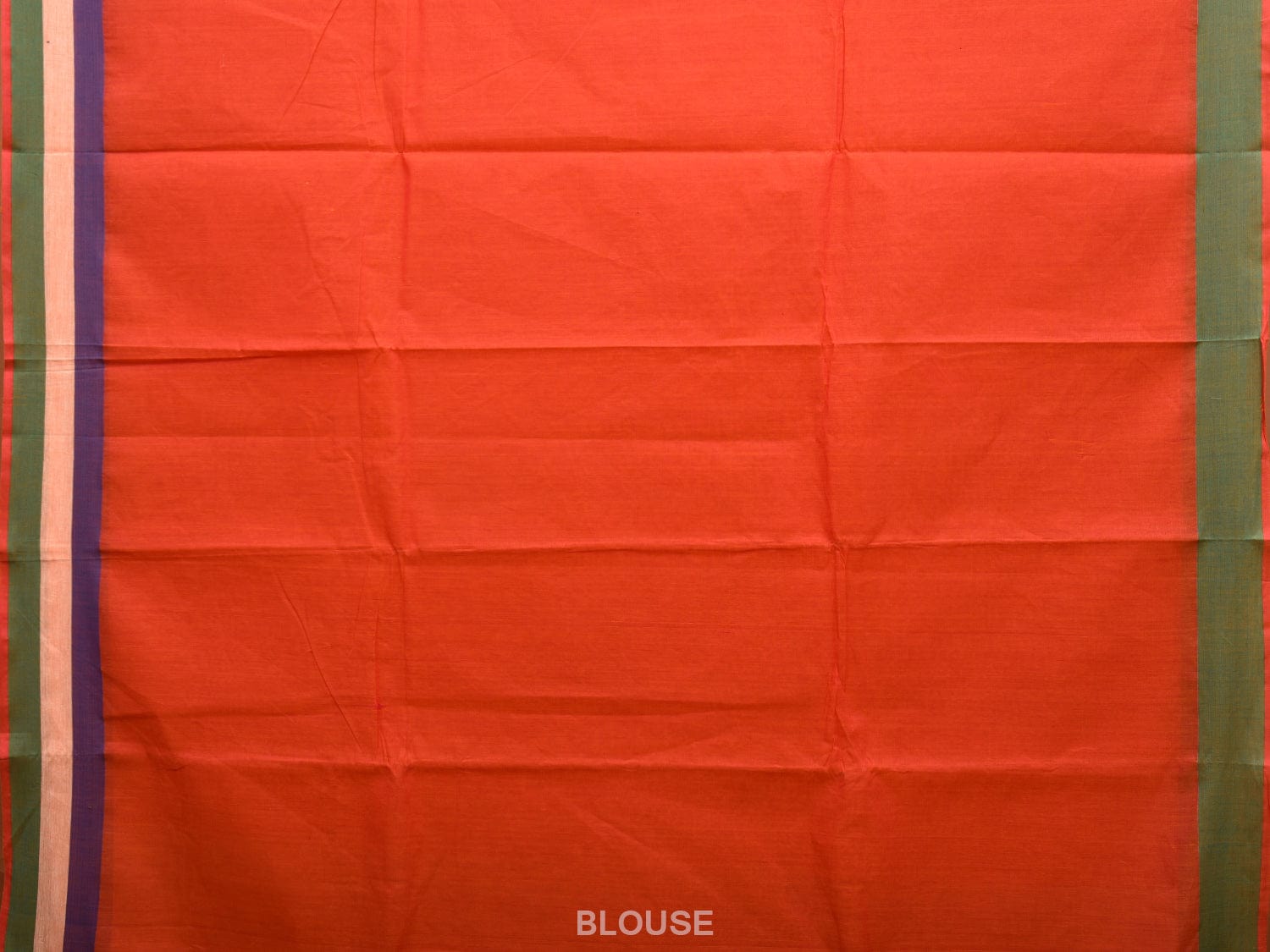 Orange Venkatagiri Cotton Handloom Saree with Strips Border Design v0074