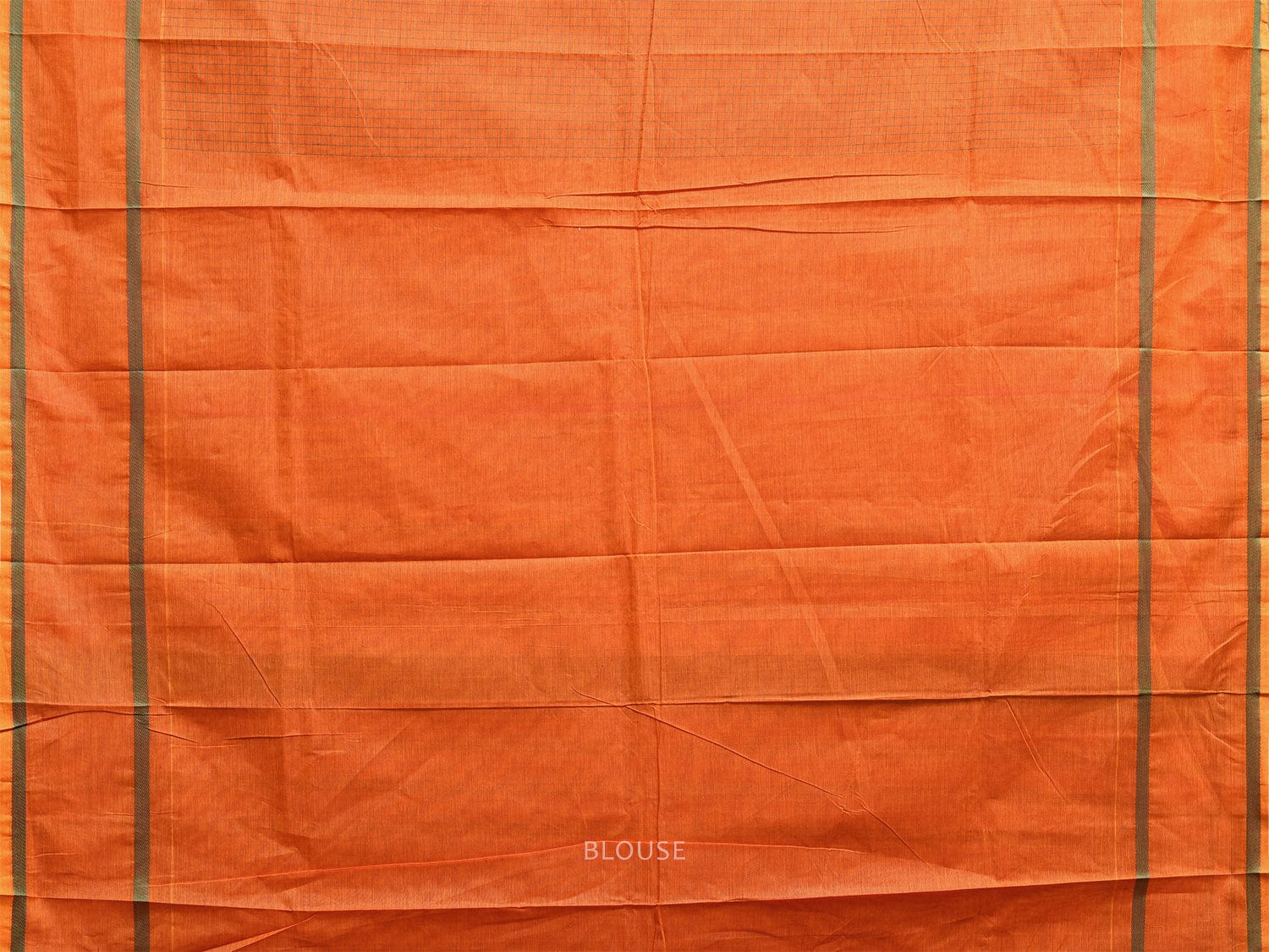 Orange Venkatagiri Cotton Saree with Checks and Strips Pallu Design v0113