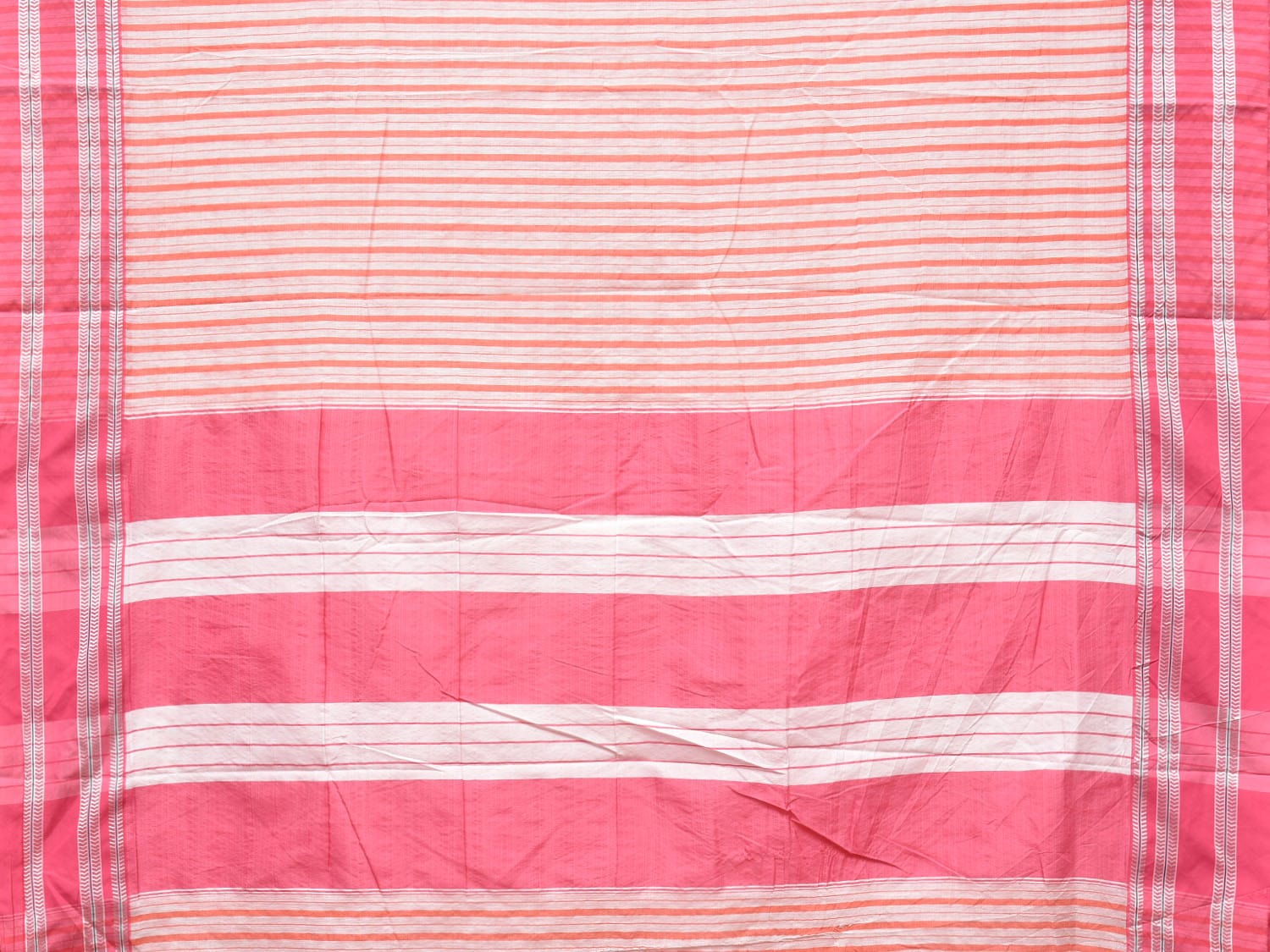 Peach and Baby Pink Bamboo Cotton Saree with Strips Design No Blouse bc0179