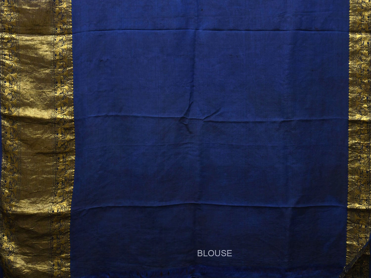 Peach and Blue Kalamkari Hand Painted Kanchipuram Silk Handloom Saree with Dashavatar Design KL0709