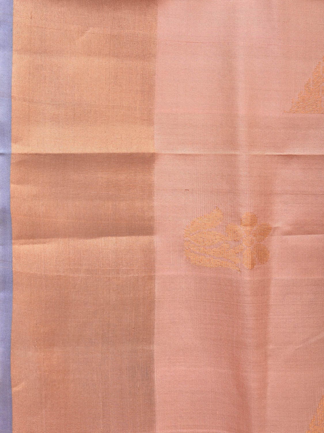 Peach and Light Blue Uppada Silk Handloom Saree with Body Buta Design u2096