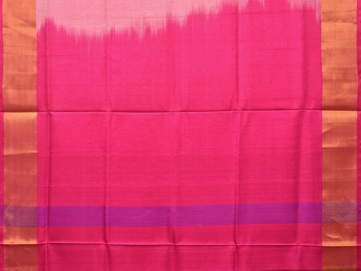 Peach and Pink Uppada Silk Handloom Plain Saree with Contrast Pallu Design u2209