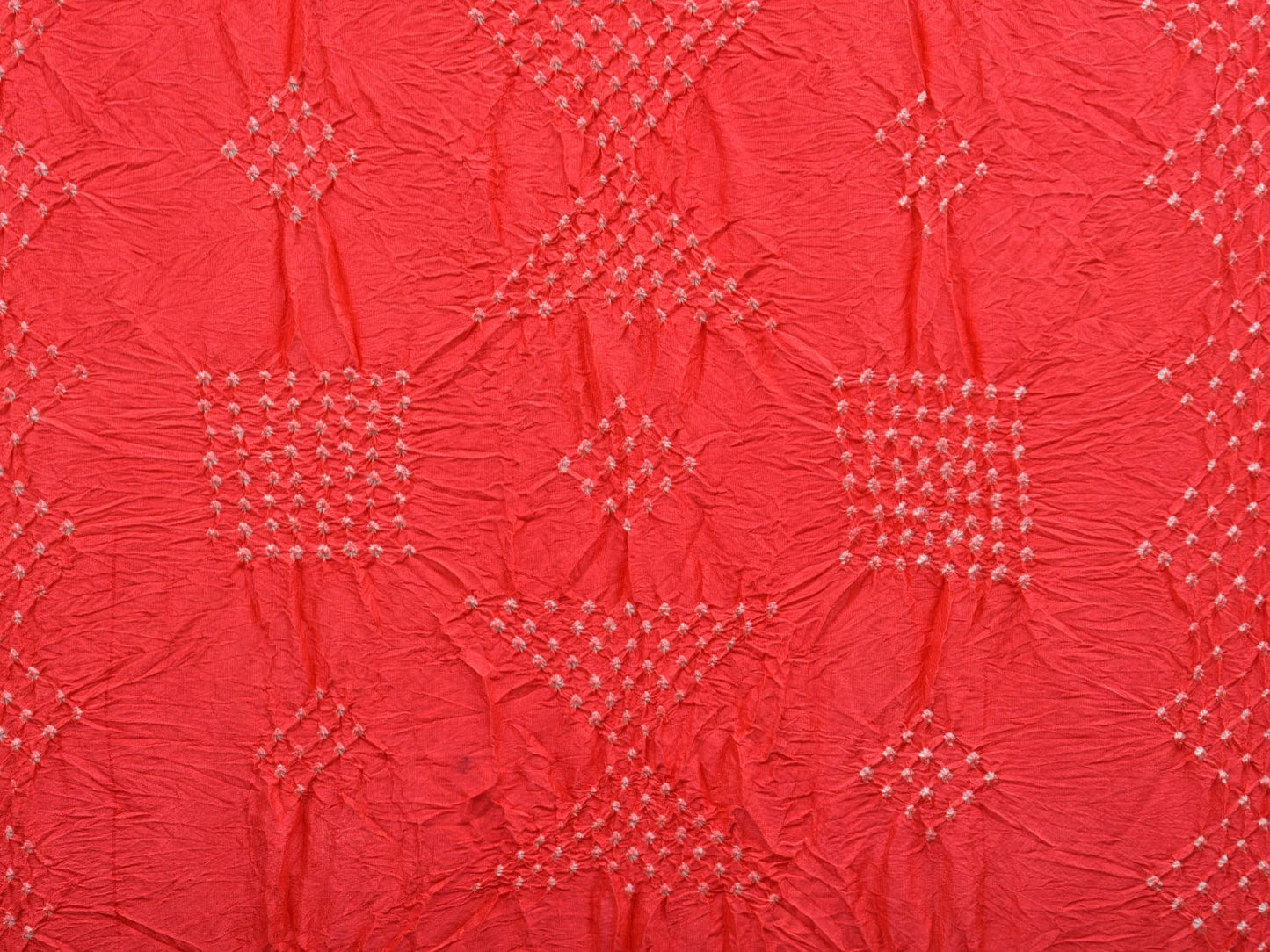 Peach and Red Bandhani Kanchipuram Silk Handloom Dupatta with Border Design ds2799