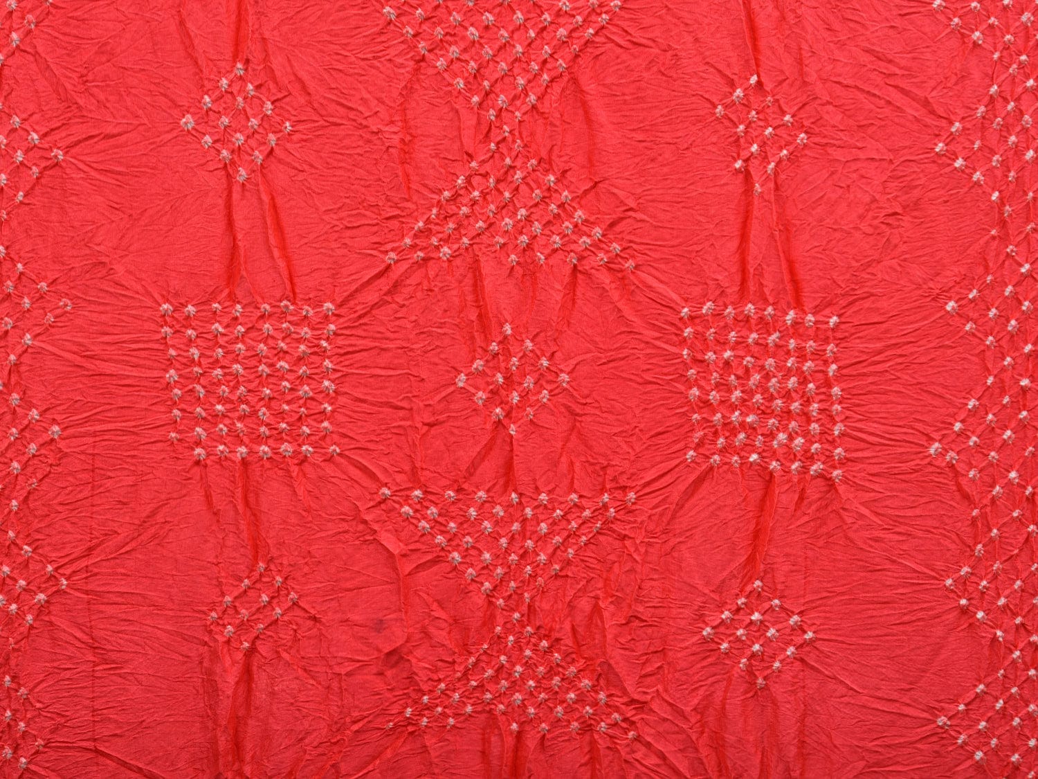 Peach and Red Bandhani Kanchipuram Silk Handloom Dupatta with Border Design ds2799