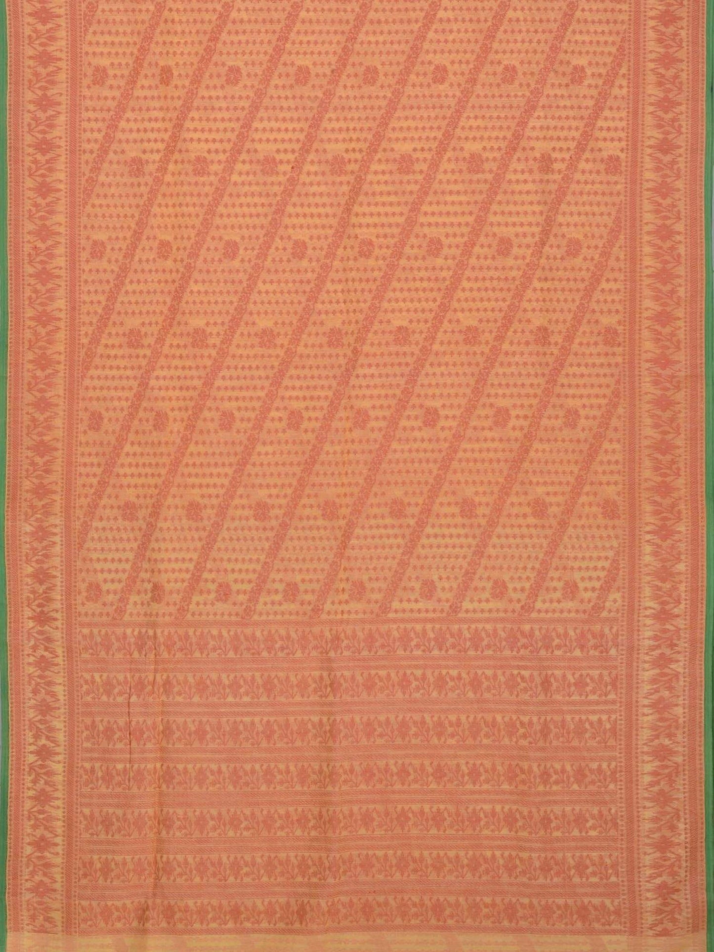 Peach Banaras Cotton Handloom Saree with Cut Work Design B0260