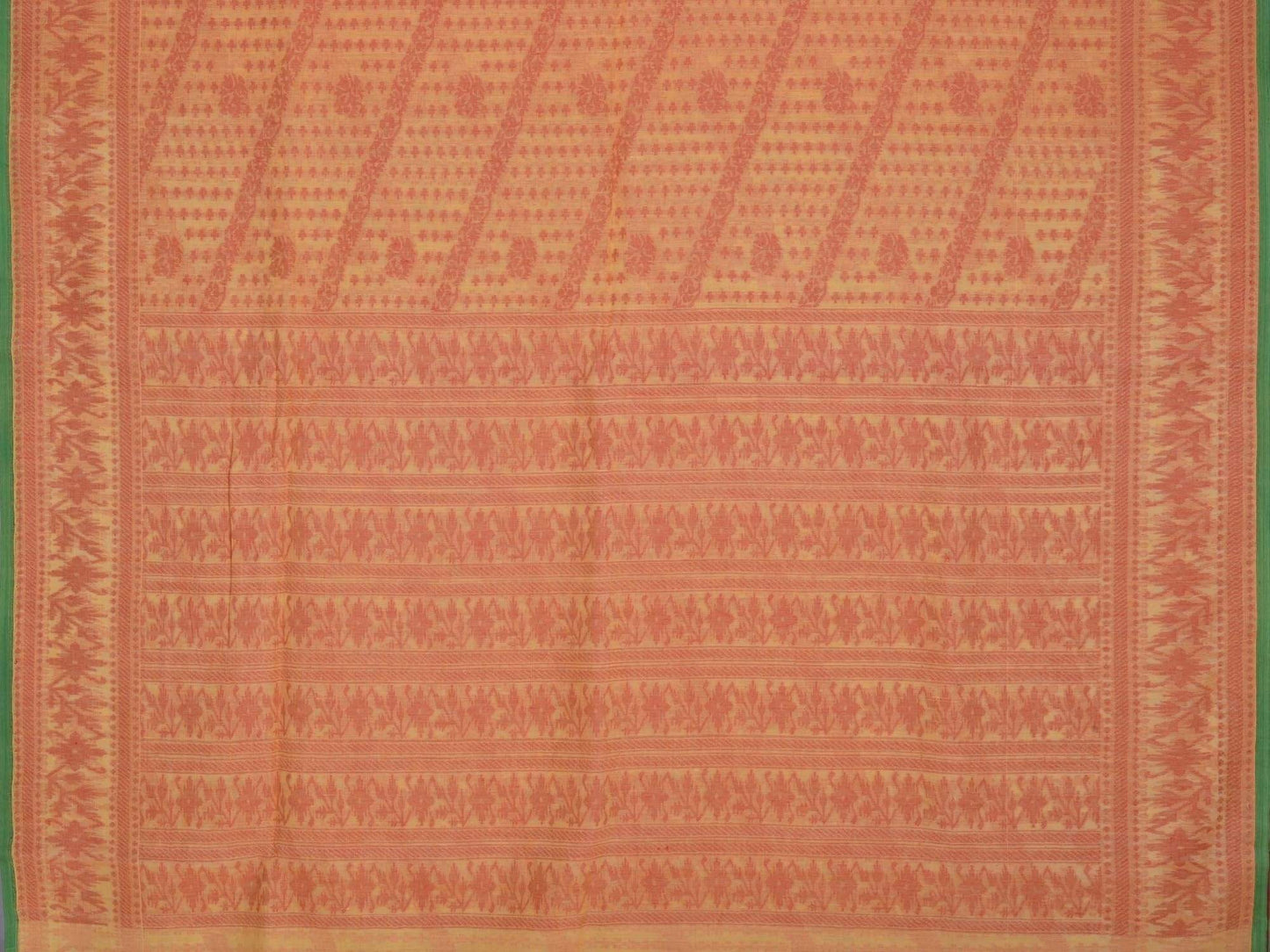 Peach Banaras Cotton Handloom Saree with Cut Work Design B0260