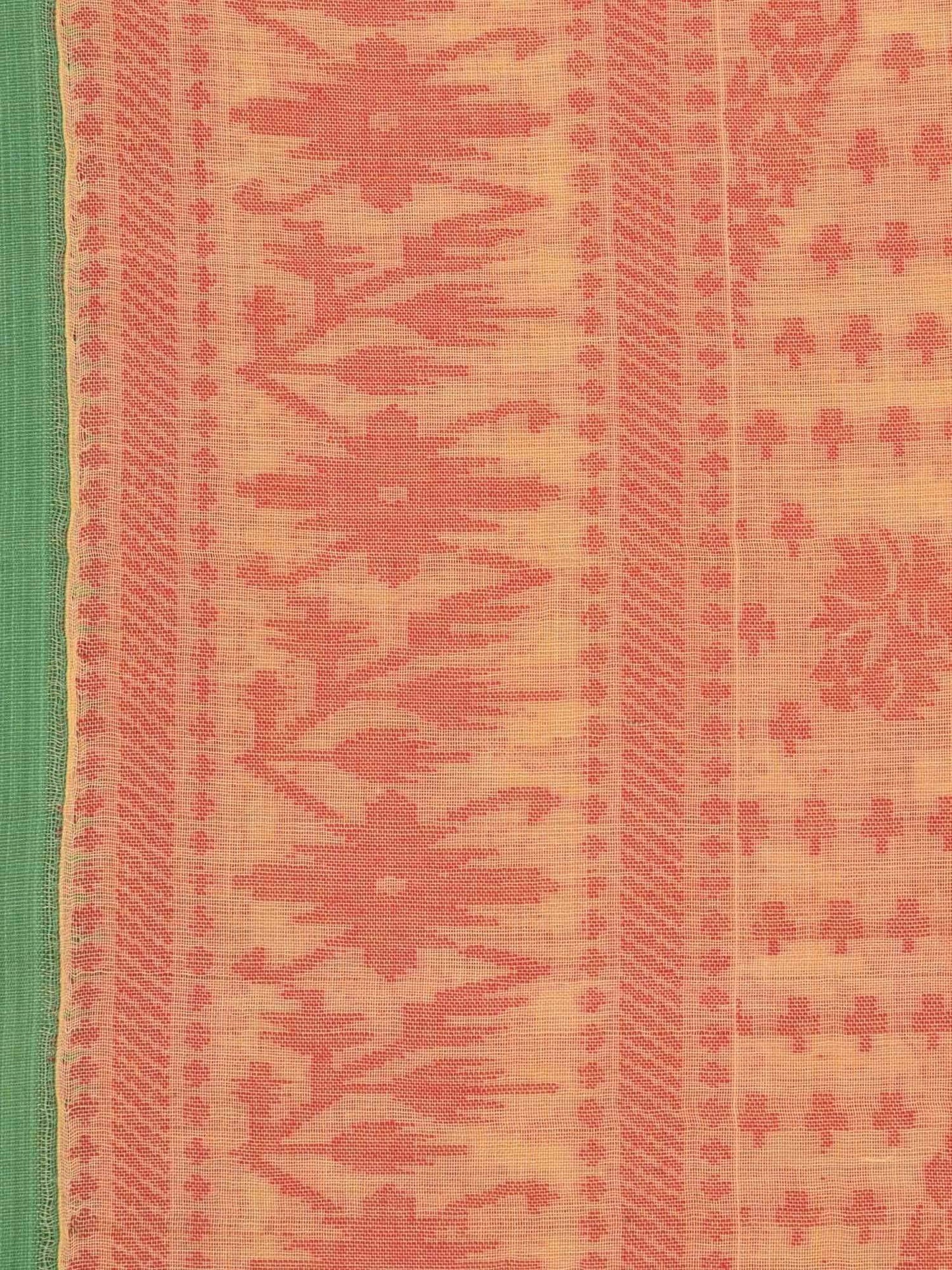 Peach Banaras Cotton Handloom Saree with Cut Work Design B0260