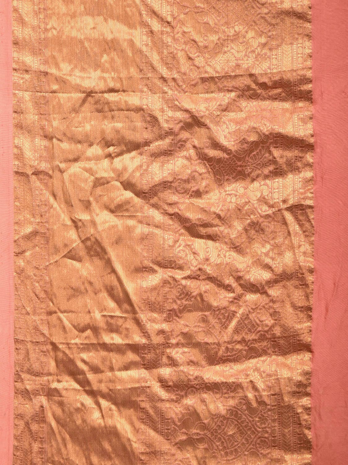 Peach Bandhani Kanchipuram Silk Handloom Saree with Kalamkari Hand Painted Pallu and Blouse Design bn0402