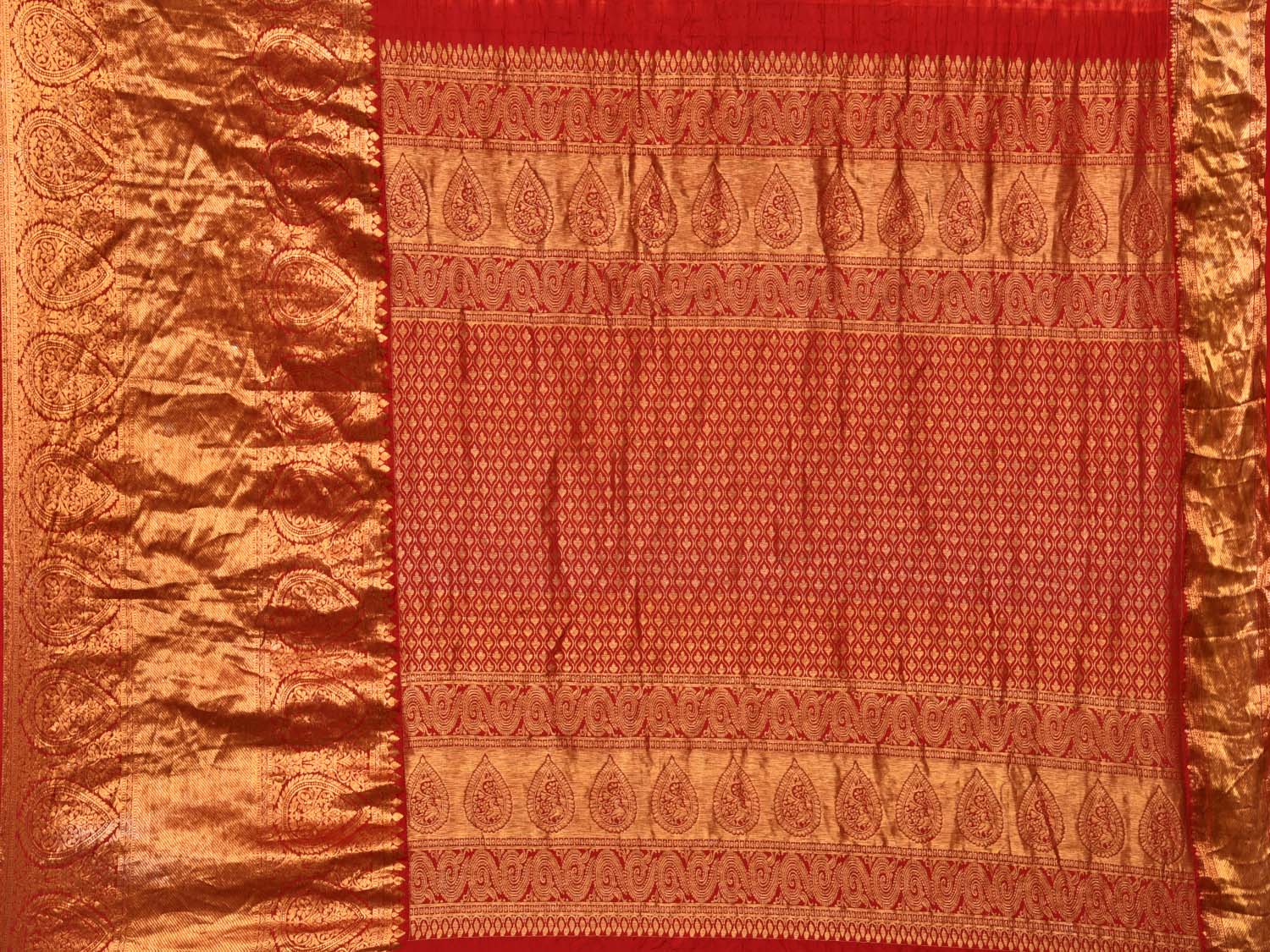 Peach Bandhani Kanchipuram Silk Handloom Saree with Pallu and Border Design bn0477
