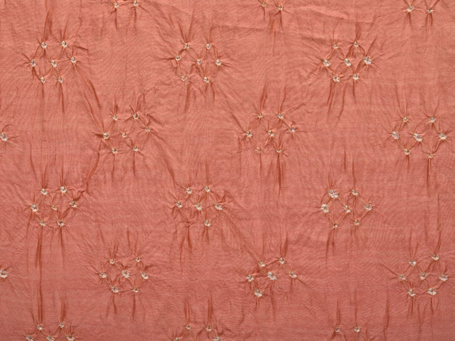 Peach Bandhani Silk Handloom Stole with Mango Embroidary Design ds2968