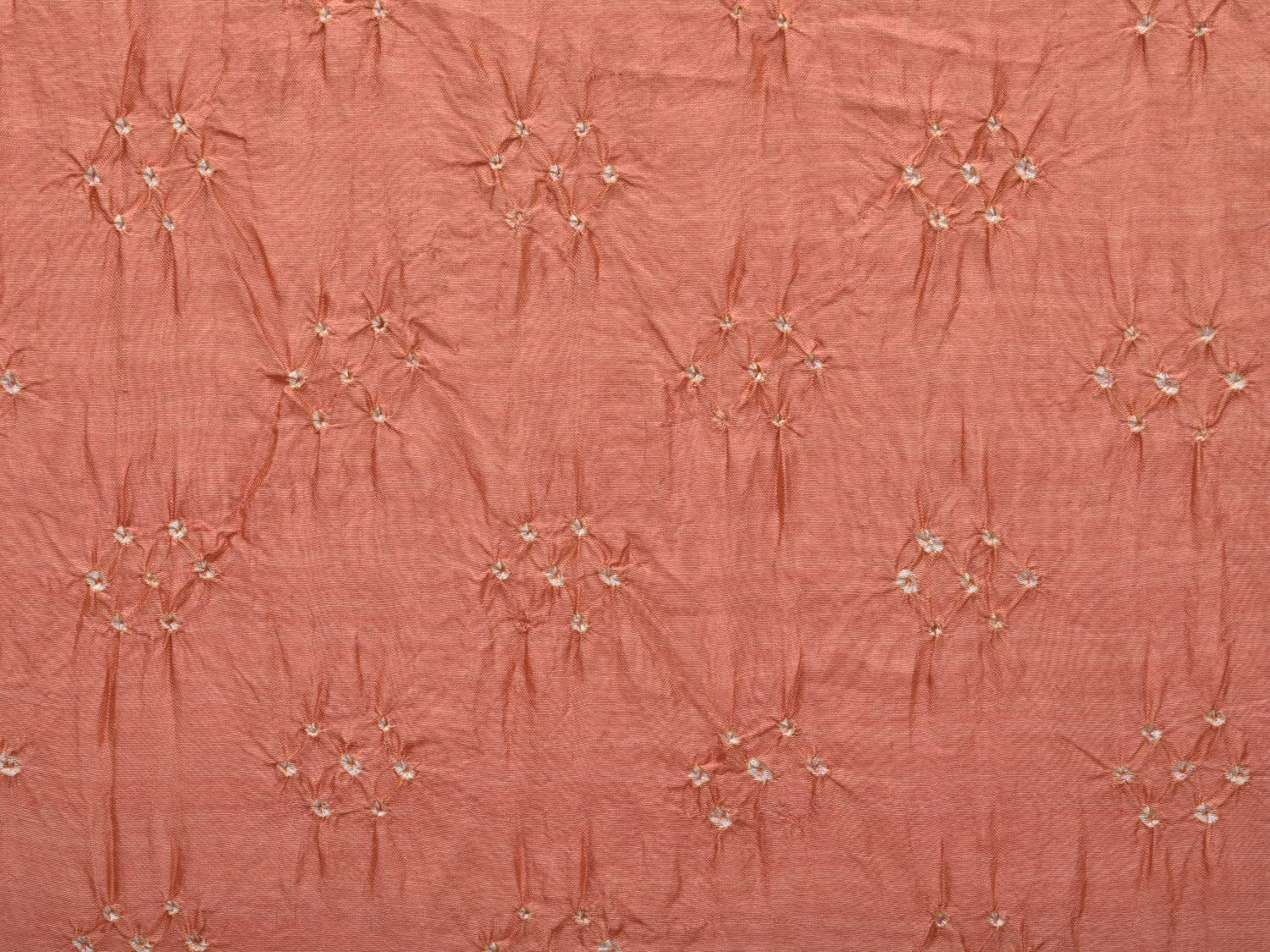 Peach Bandhani Silk Handloom Stole with Mango Embroidary Design ds2968