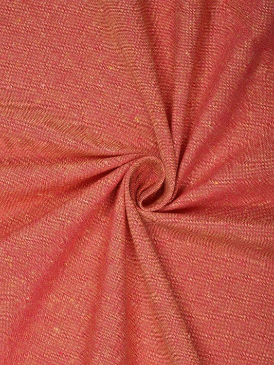 Peach Cotton Handloom Fabric Material with Plain Design f0152