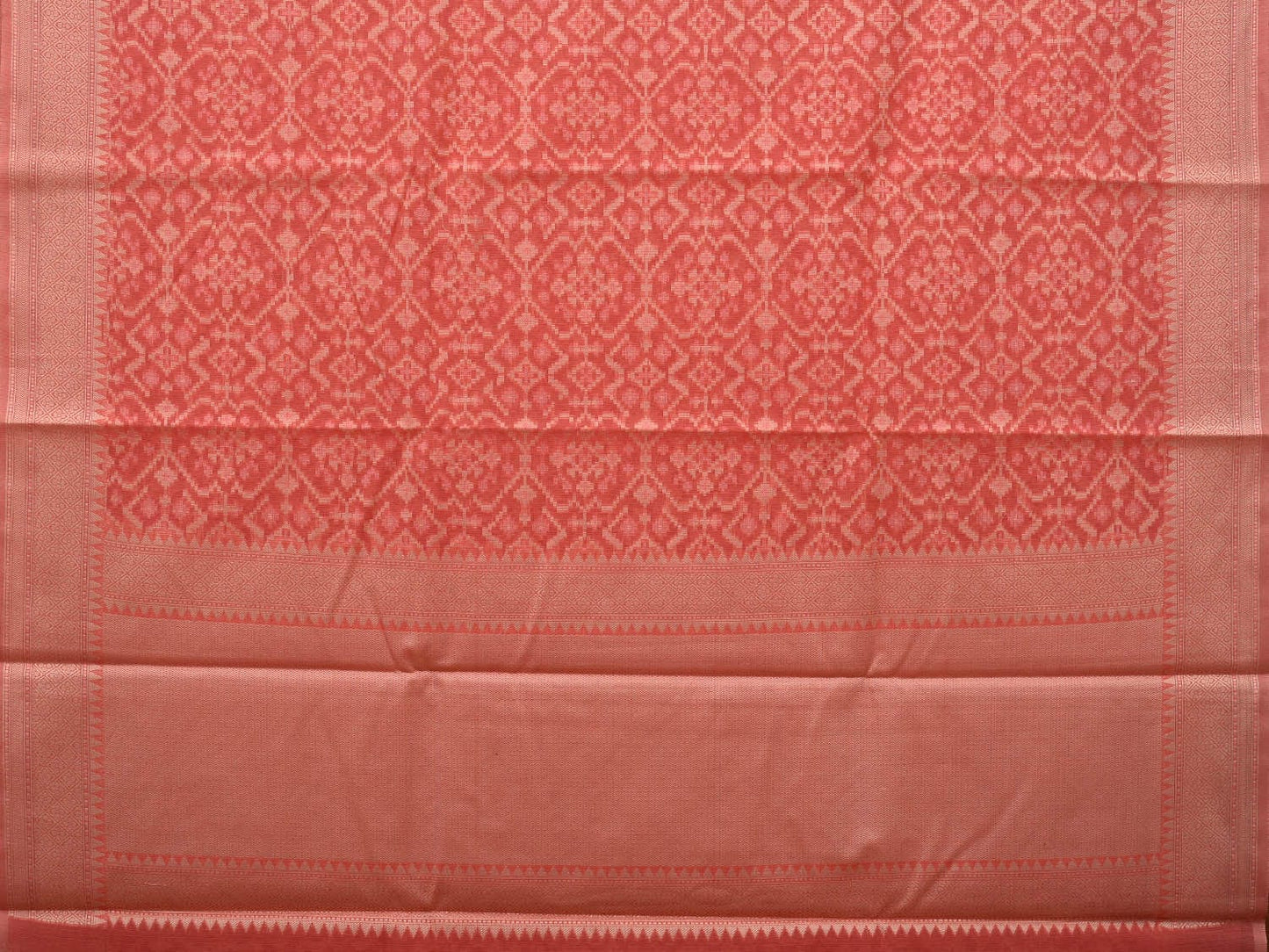 Peach Cut Work Sico Cotton Saree with All Over Banaras Design o0373