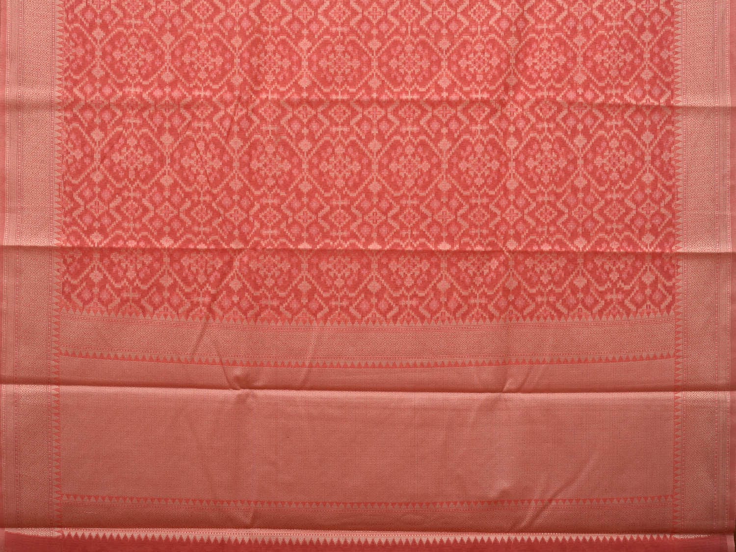 Peach Cut Work Sico Cotton Saree with All Over Banaras Design o0373