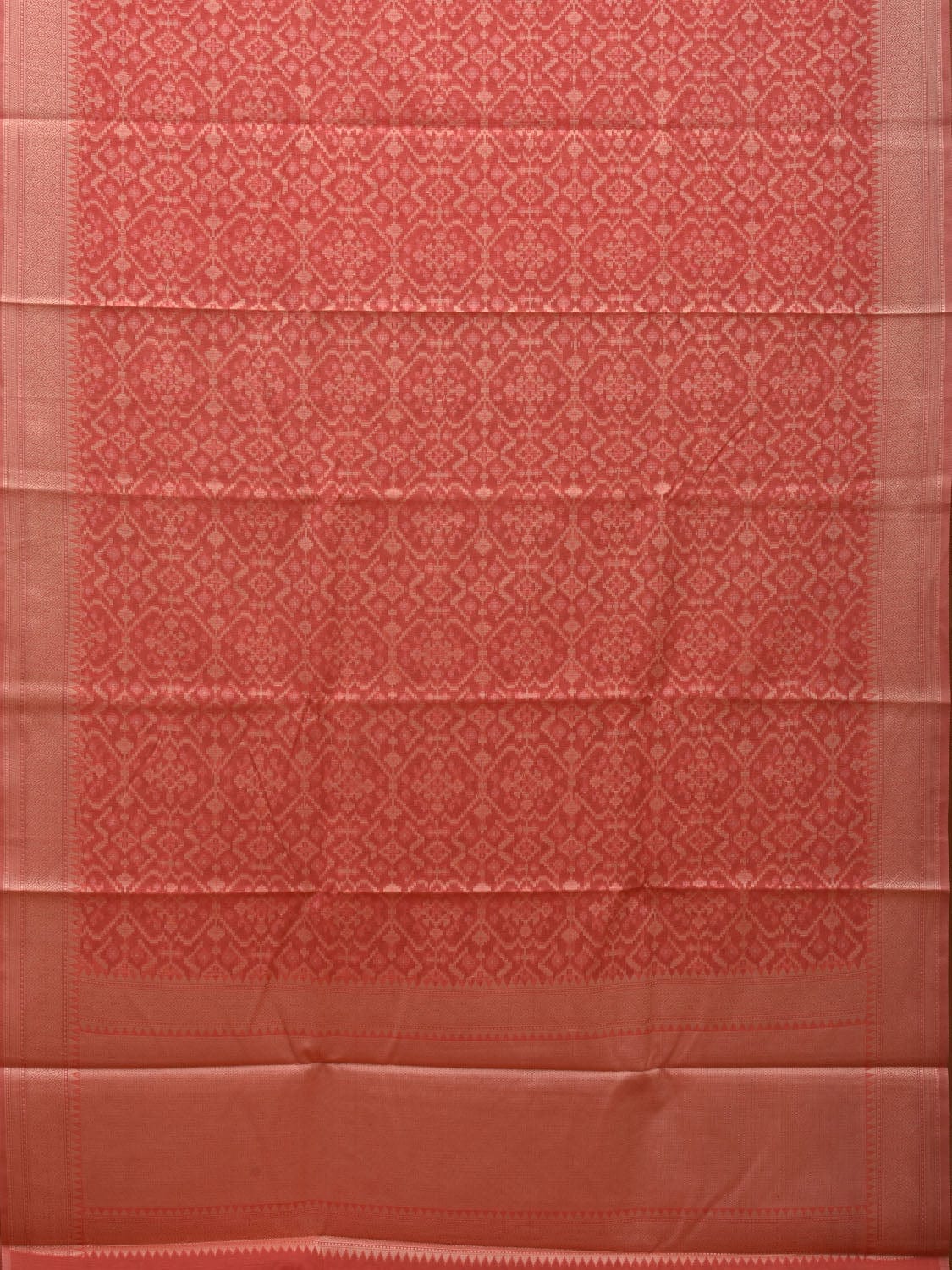 Peach Cut Work Sico Cotton Saree with All Over Banaras Design o0373