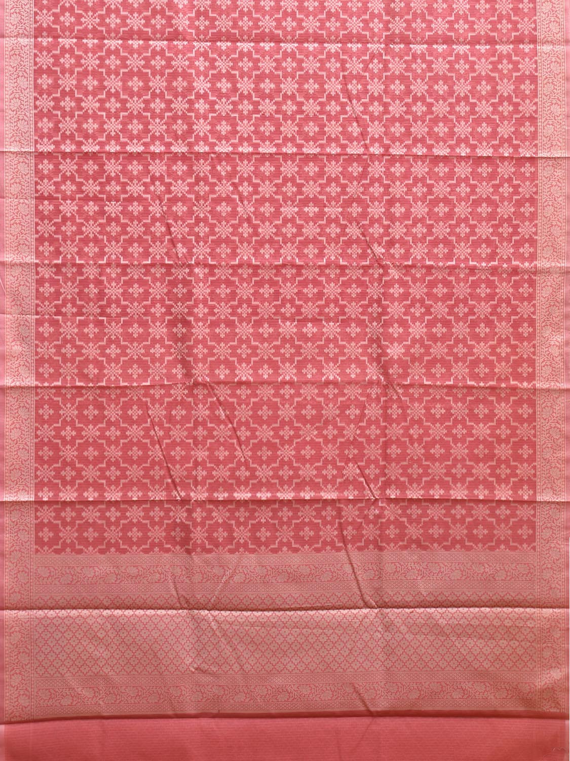 Peach Dhakai Jamdani Cotton Viscose Saree with Grill and Border Design dj0063