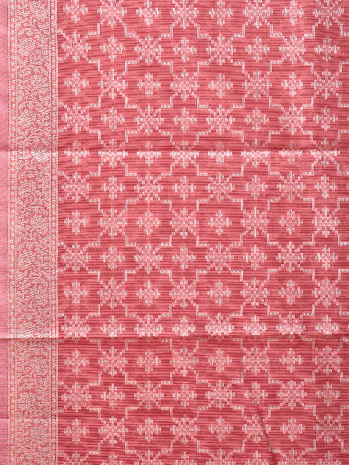 Peach Dhakai Jamdani Cotton Viscose Saree with Grill and Border Design dj0063