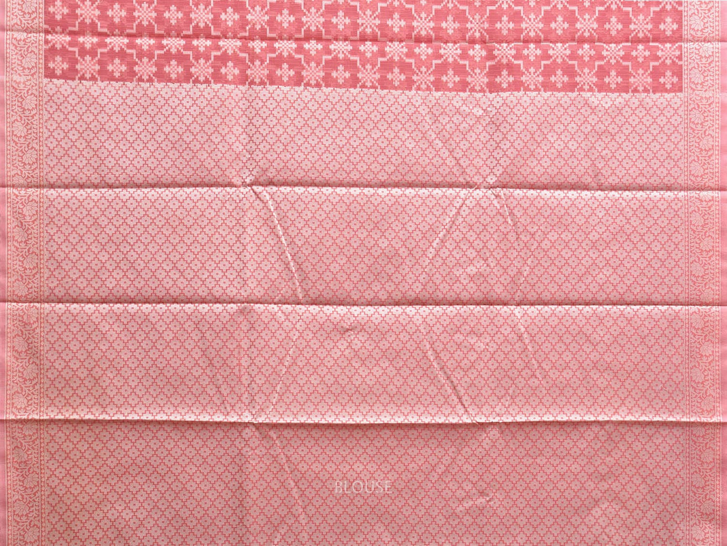 Peach Dhakai Jamdani Cotton Viscose Saree with Grill and Border Design dj0063