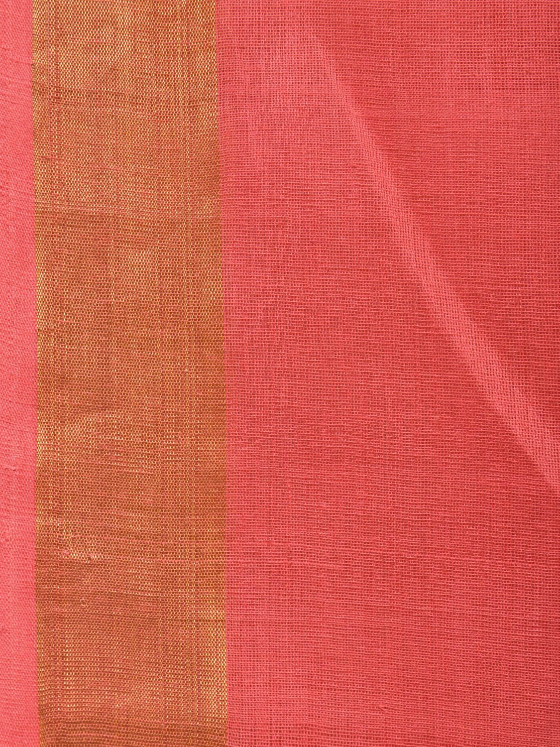 Peach Khadi Cotton Handloom Saree with Big Floral Pallu Design kh0635