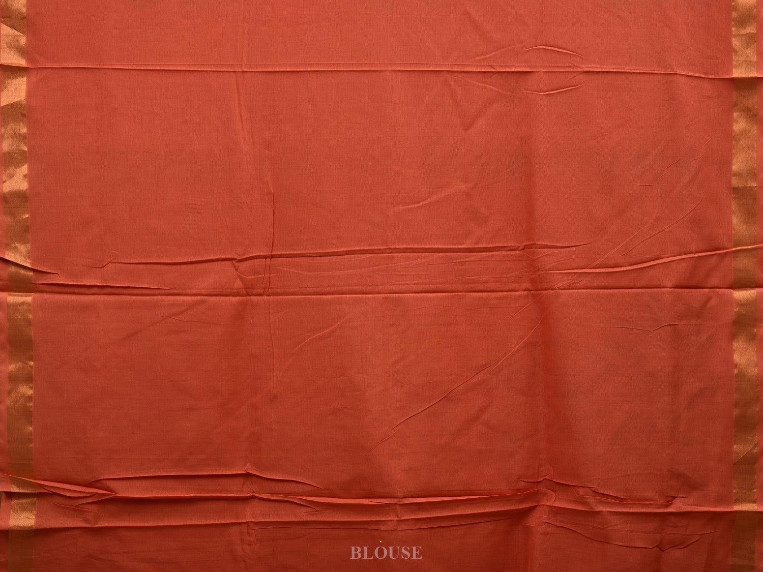 Peach Khadi Cotton Handloom Saree with One Side Border Design kh0550