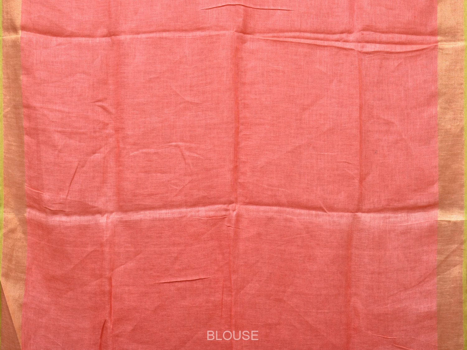 Peach Linen Plain Saree with Strips Pallu Design o0433