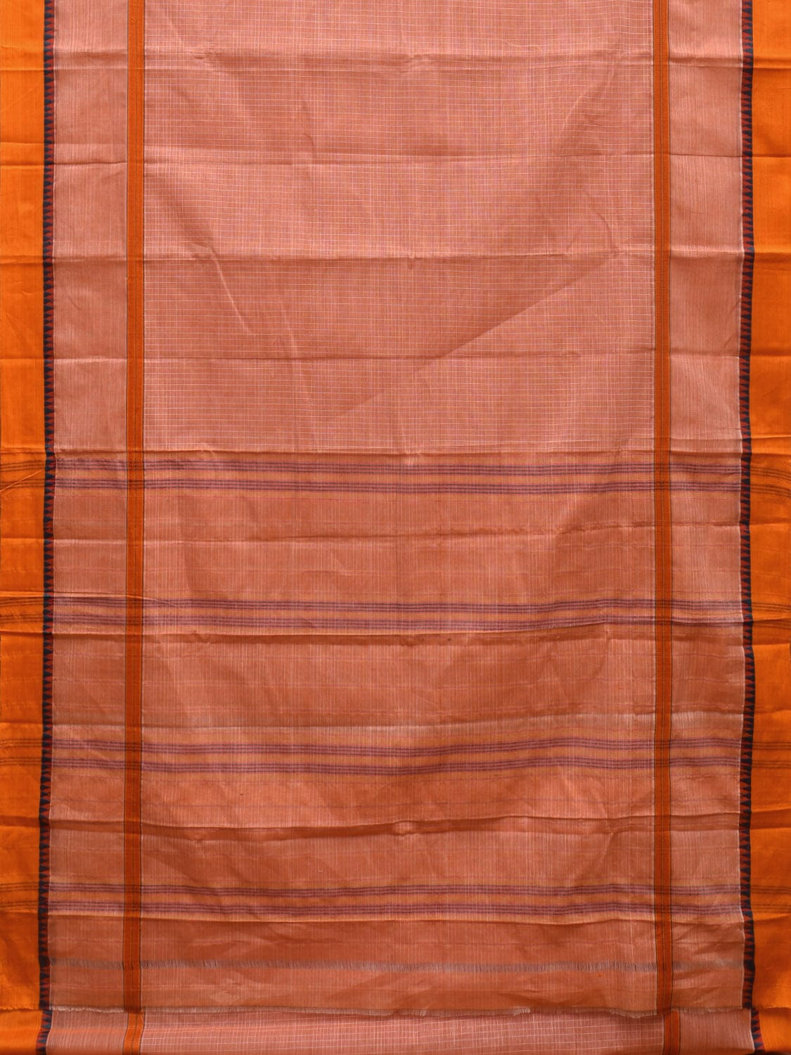 Peach Narayanpet Cotton Handloom Saree with Big Border Design No Blouse np0898