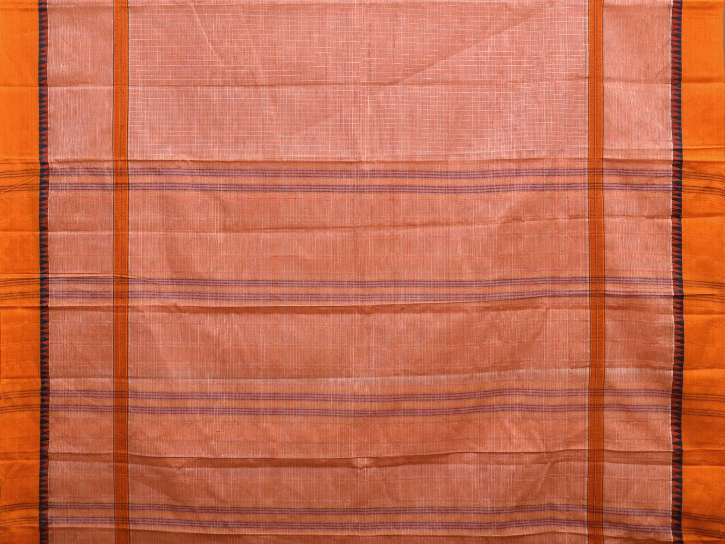 Peach Narayanpet Cotton Handloom Saree with Big Border Design No Blouse np0898