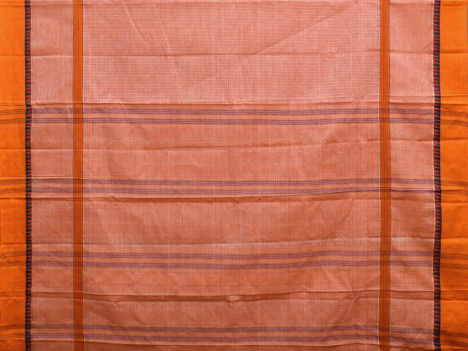Peach Narayanpet Cotton Handloom Saree with Big Border Design No Blouse np0898
