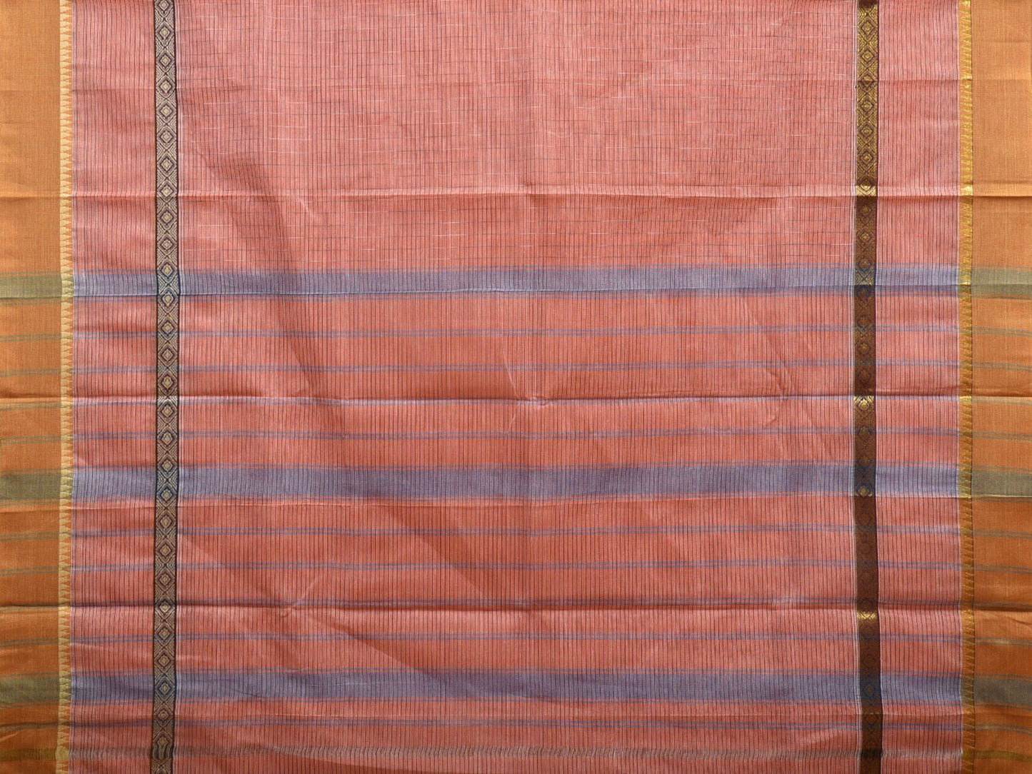Peach Narayanpet Cotton Handloom Saree with Big Border Design No Blouse np0917