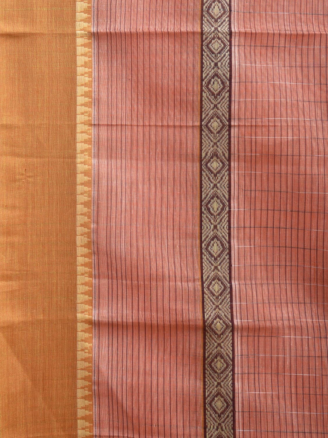 Peach Narayanpet Cotton Handloom Saree with Big Border Design No Blouse np0917