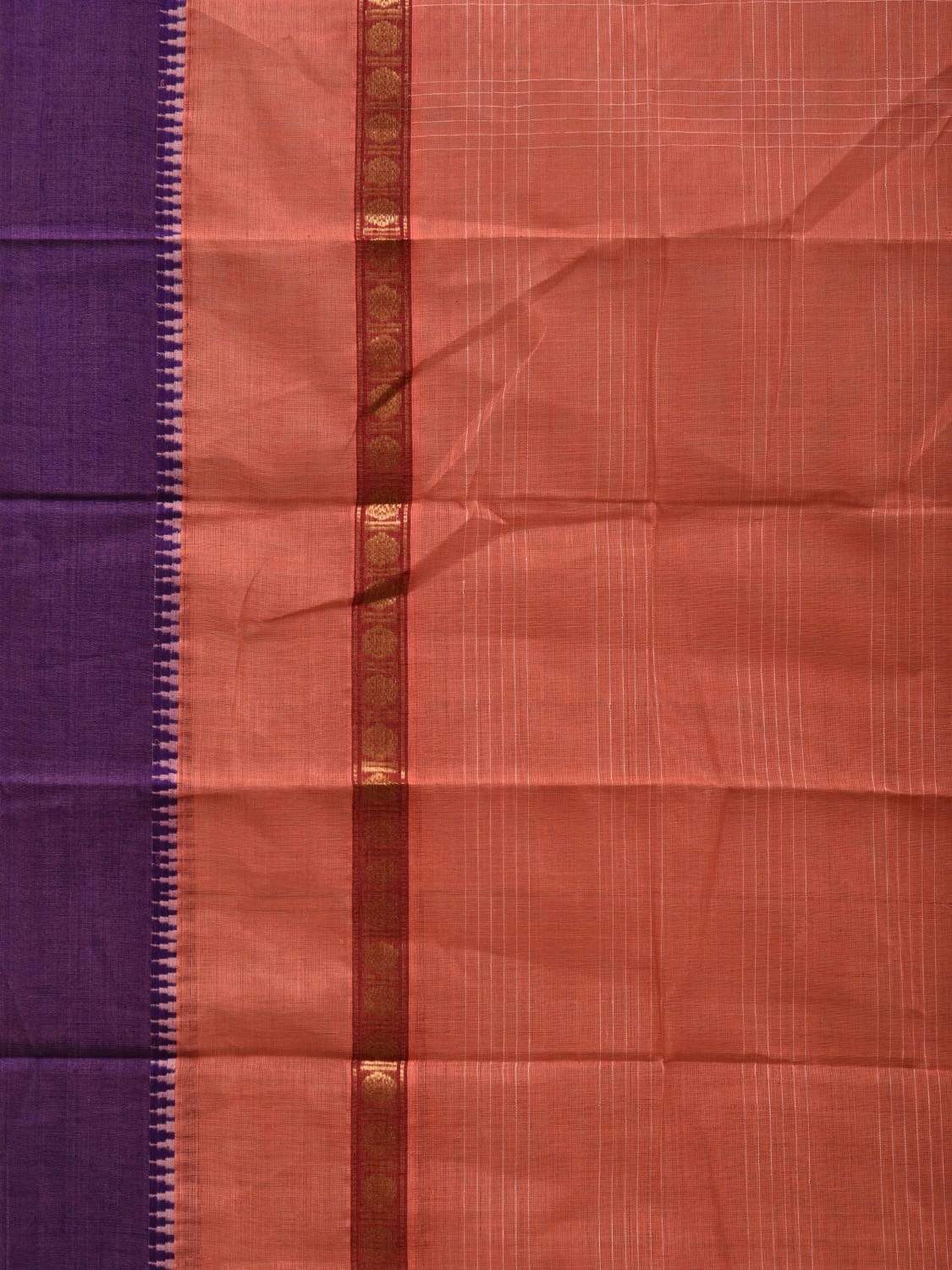 Peach Narayanpet Cotton Handloom Saree with Checks Design No Blouse np0480