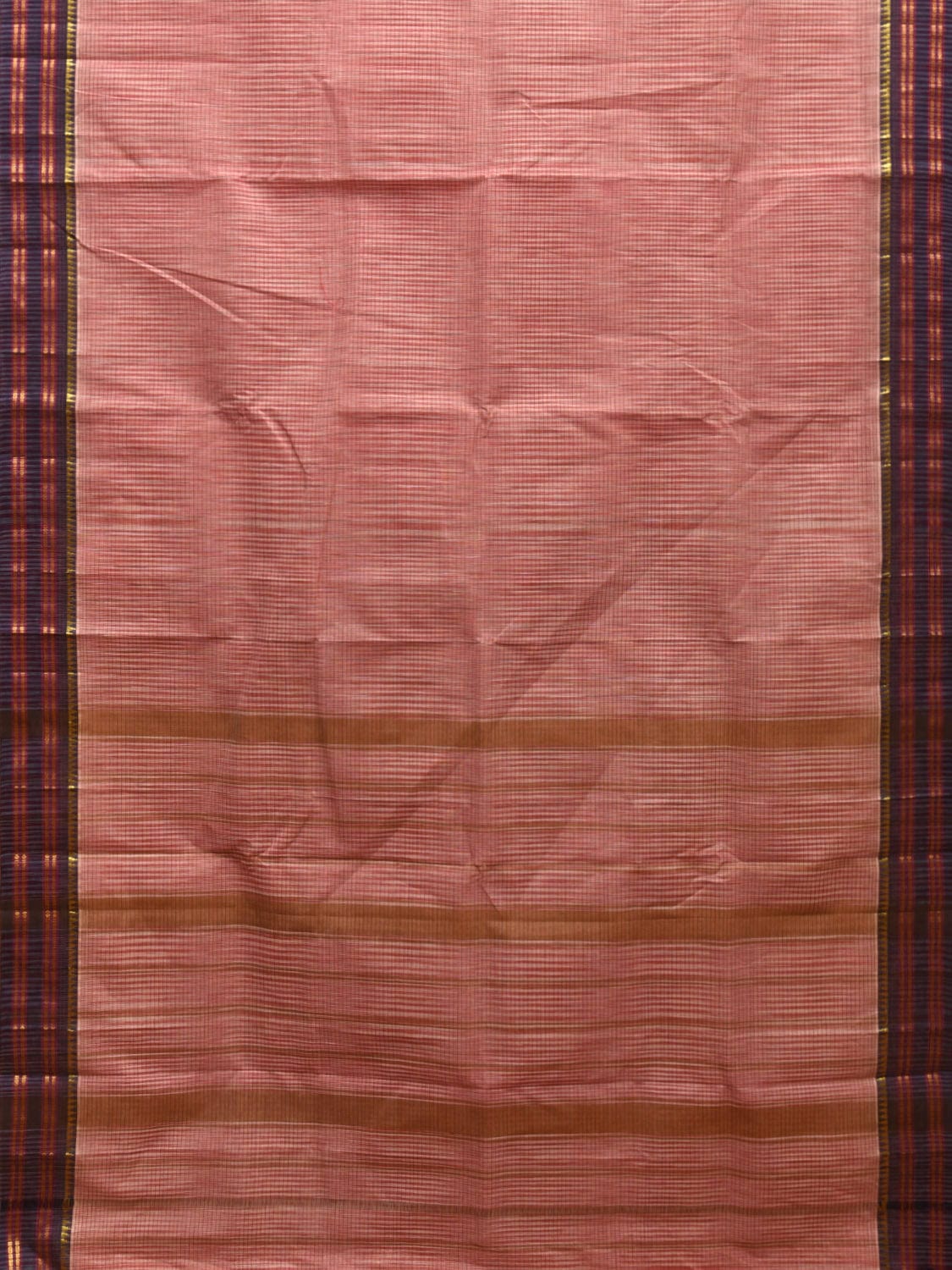 Peach Narayanpet Cotton Handloom Saree with Checks Design No Blouse np0911