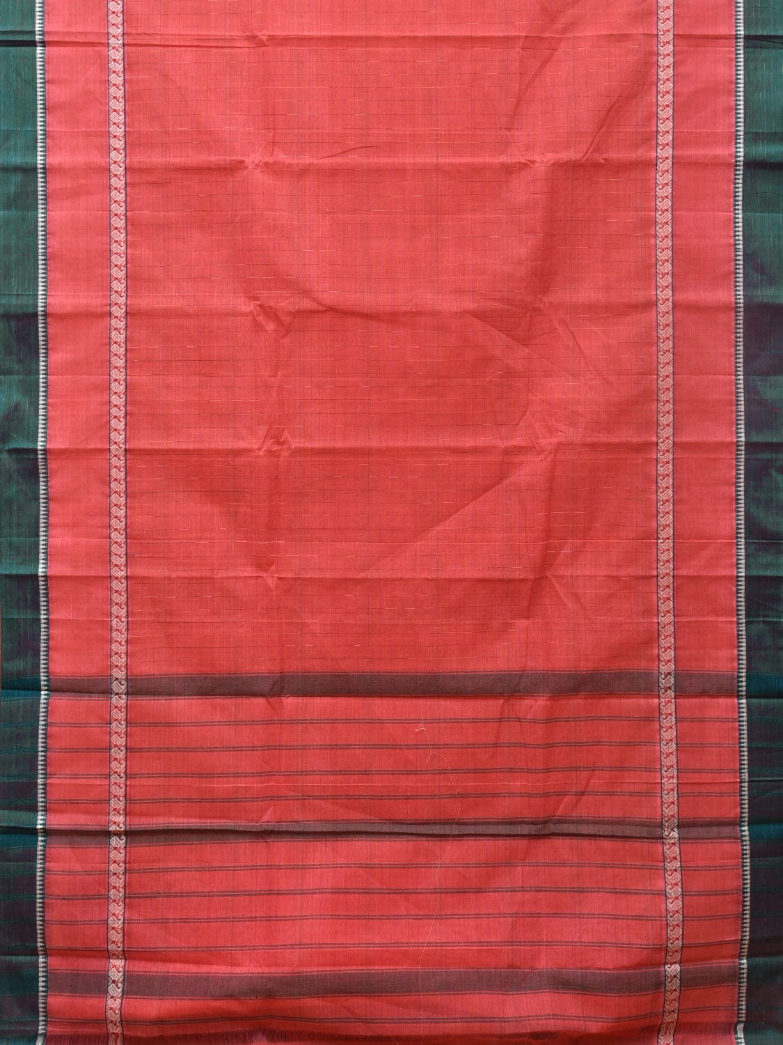 Peach Narayanpet Cotton Handloom Saree with One Side Big Border Design No Blouse np0782