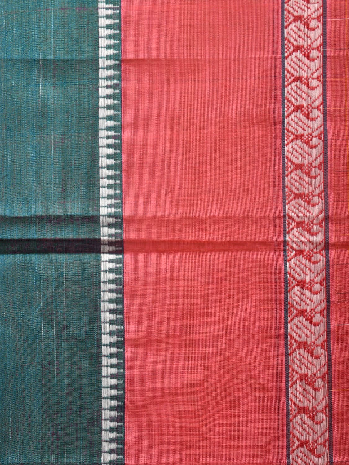 Peach Narayanpet Cotton Handloom Saree with One Side Big Border Design No Blouse np0782