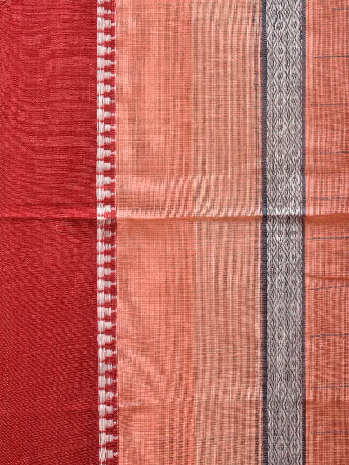 Peach Narayanpet Cotton Handloom Saree with Strips Design No Blouse np0776