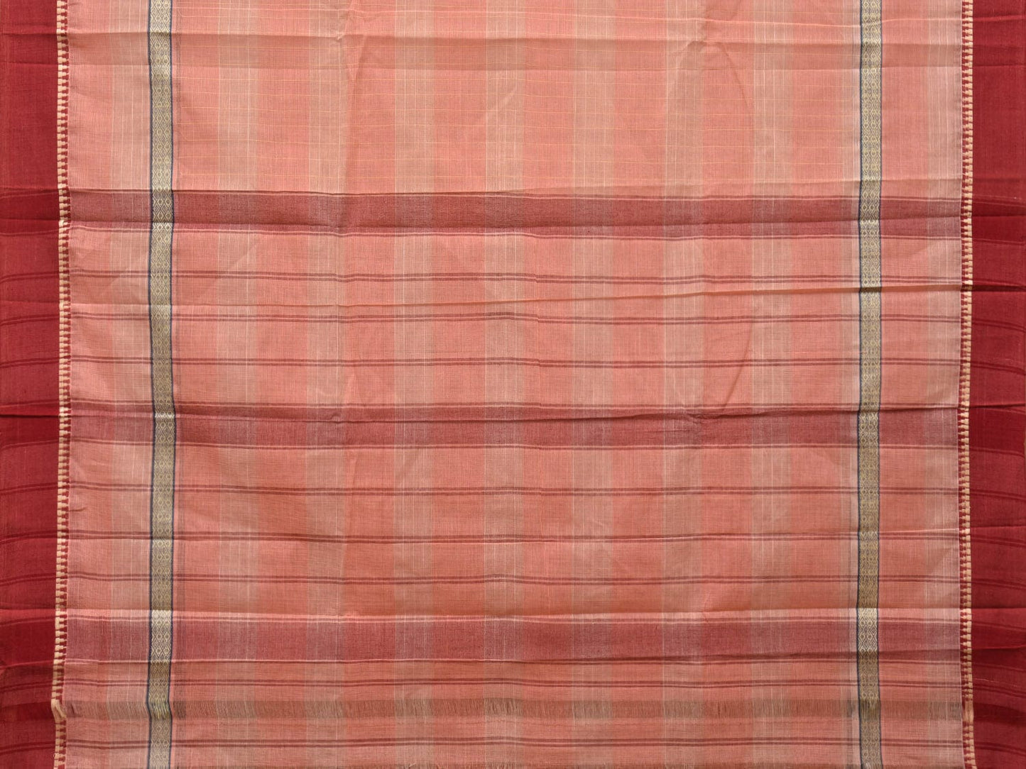 Peach Narayanpet Cotton Handloom Saree with Strips Design No Blouse np0810