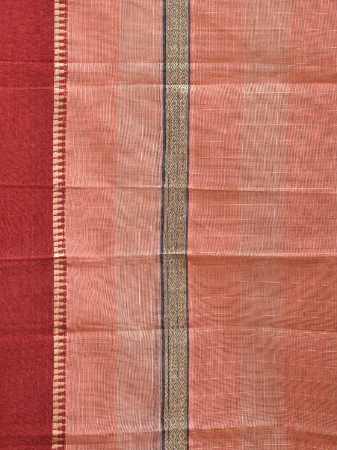 Peach Narayanpet Cotton Handloom Saree with Strips Design No Blouse np0810
