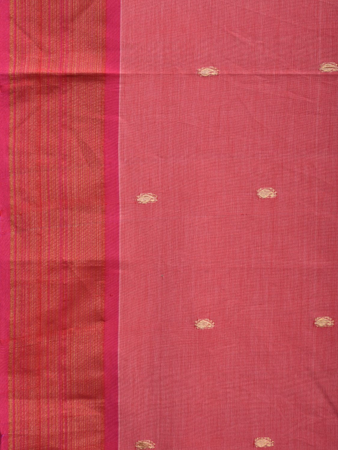 Peach Paithani Cotton Handloom Saree with Peacocks Pallu Design p0472