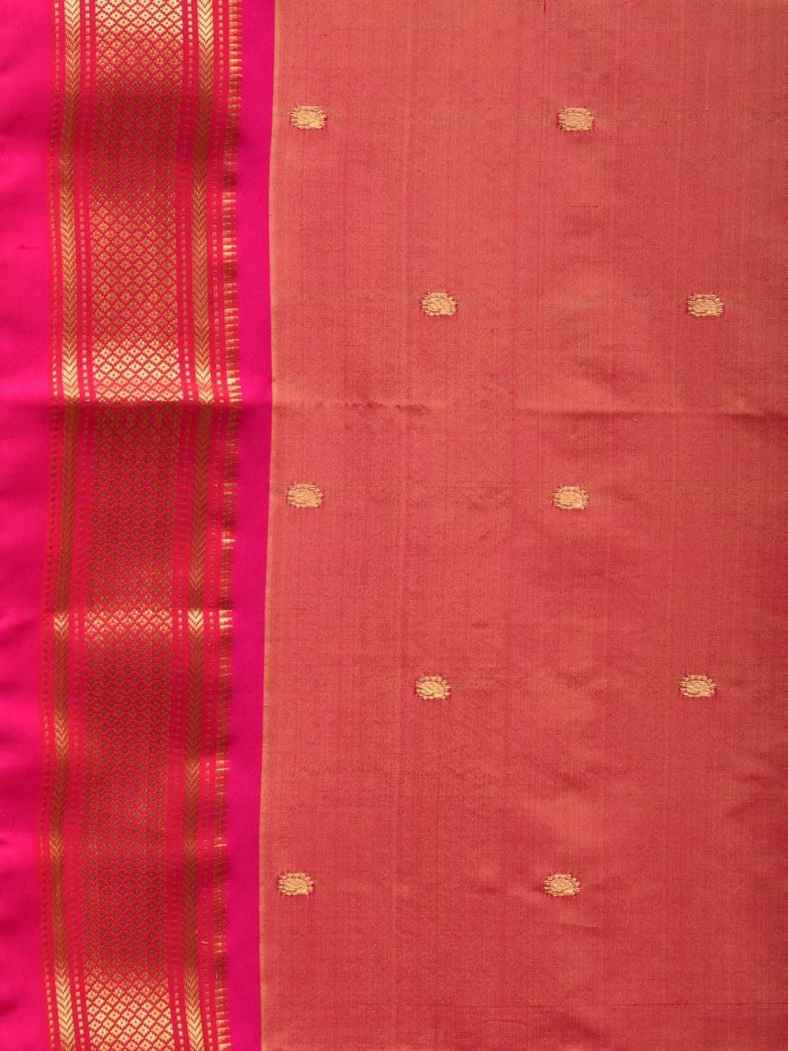 Peach Paithani Silk Handloom Saree with Special Pallu Design p0406