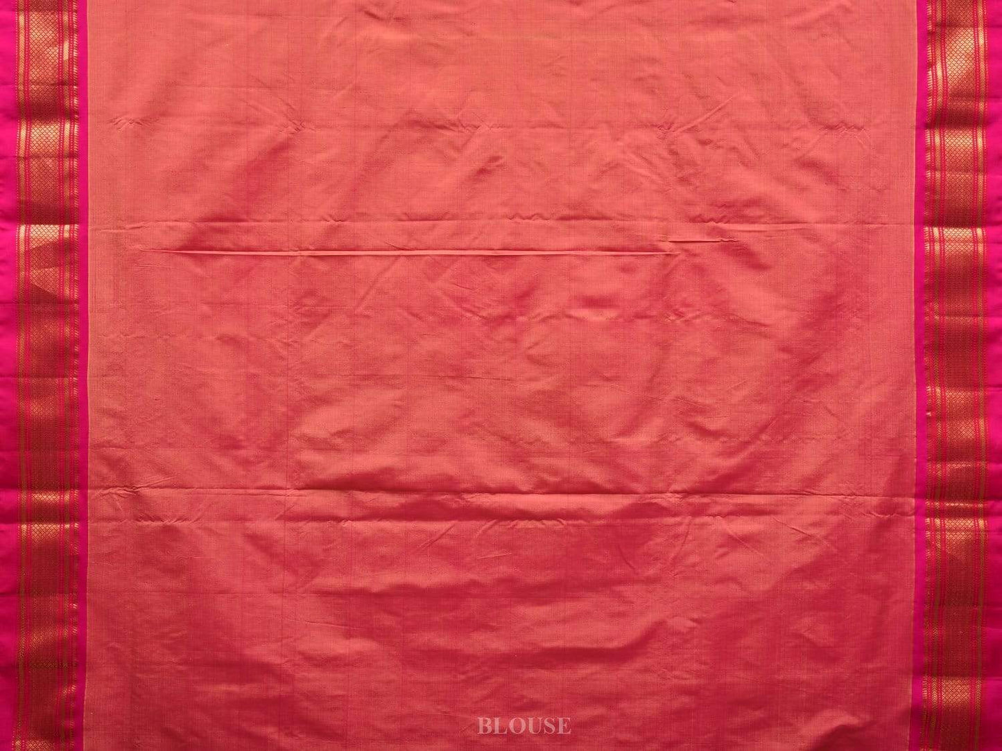 Peach Paithani Silk Handloom Saree with Special Pallu Design p0406