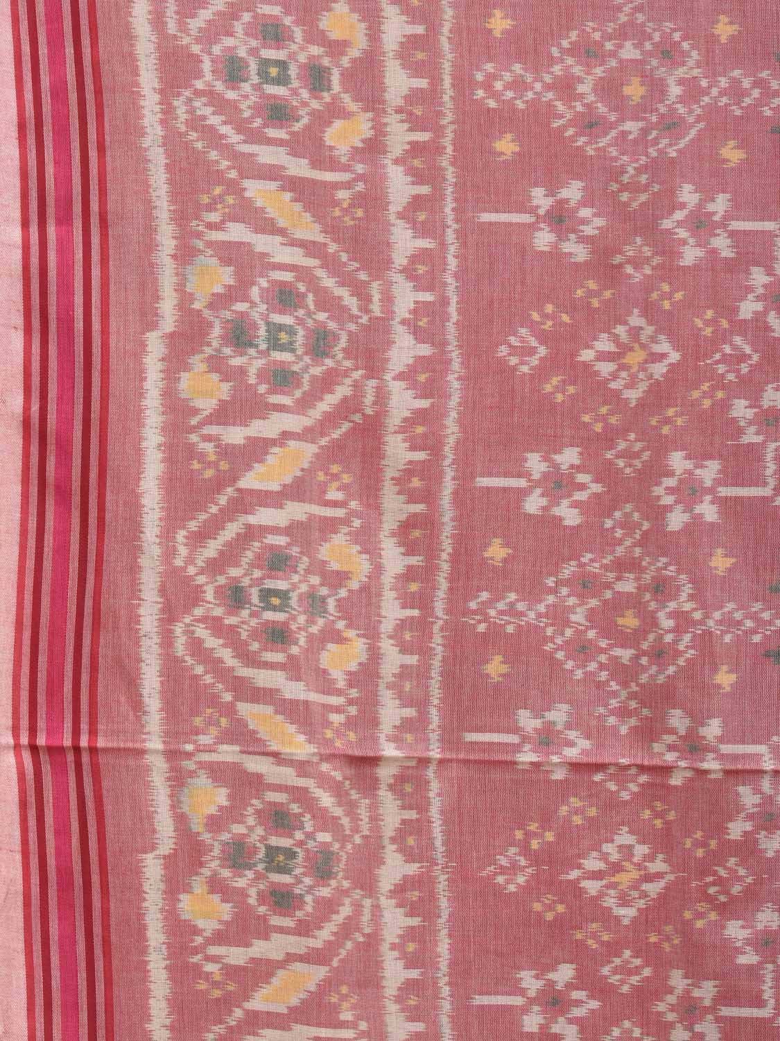 Peach Pochampally Single Ikat Cotton Handloom Saree with All Over Design i0746