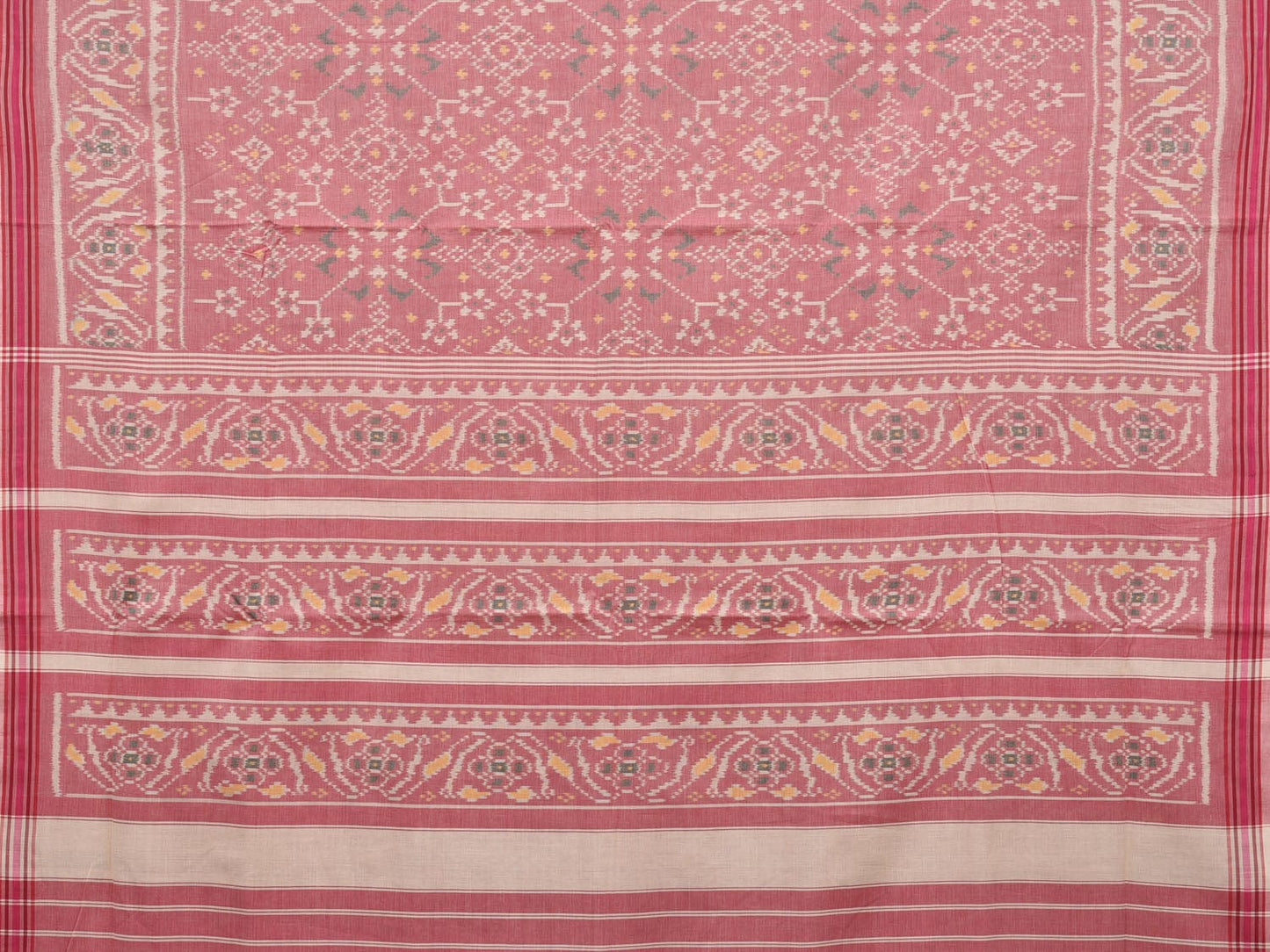 Peach Pochampally Single Ikat Cotton Handloom Saree with All Over Design i0746
