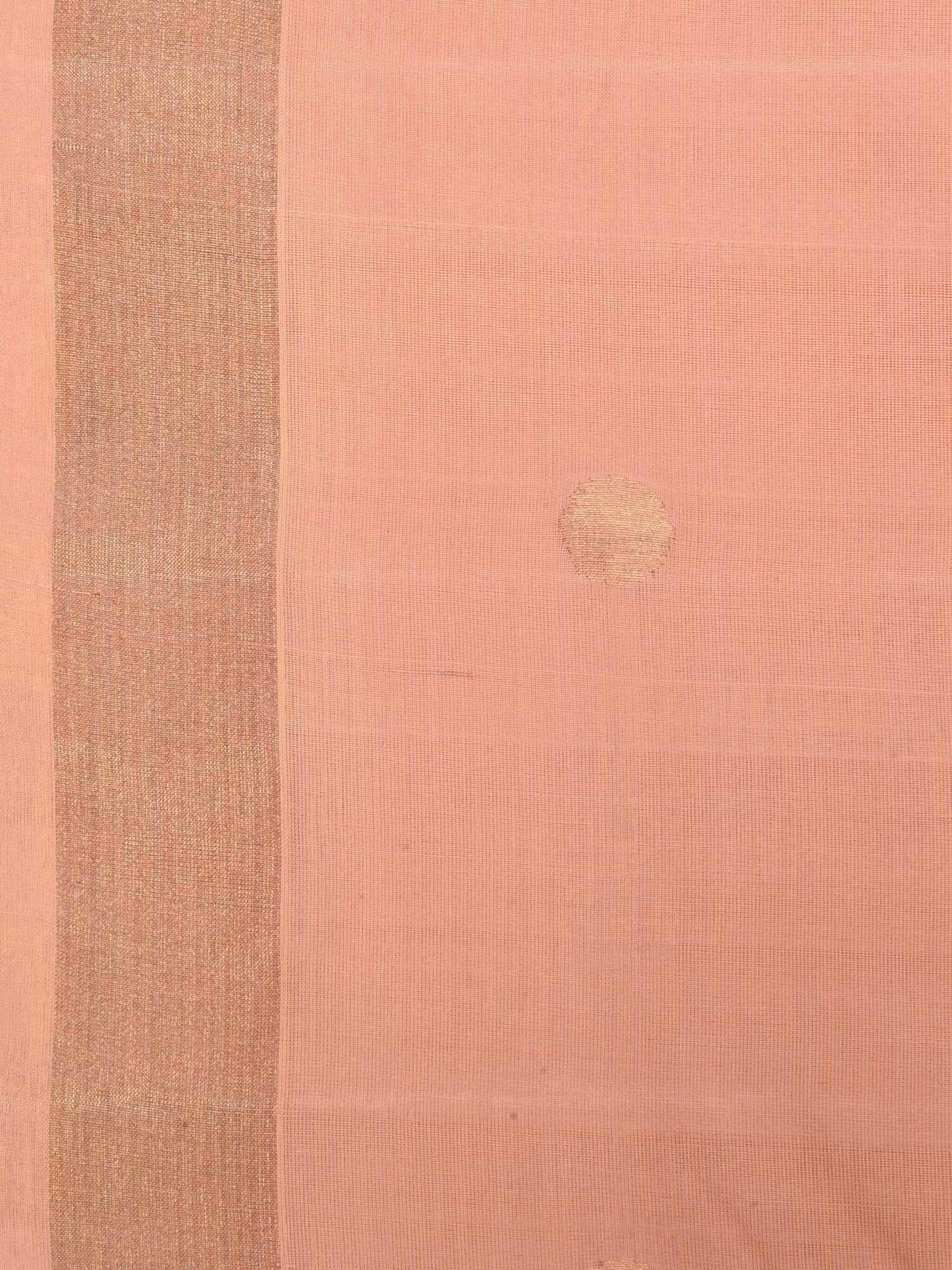 Peach Uppada Cotton Handloom Saree with Pallu Design U1410