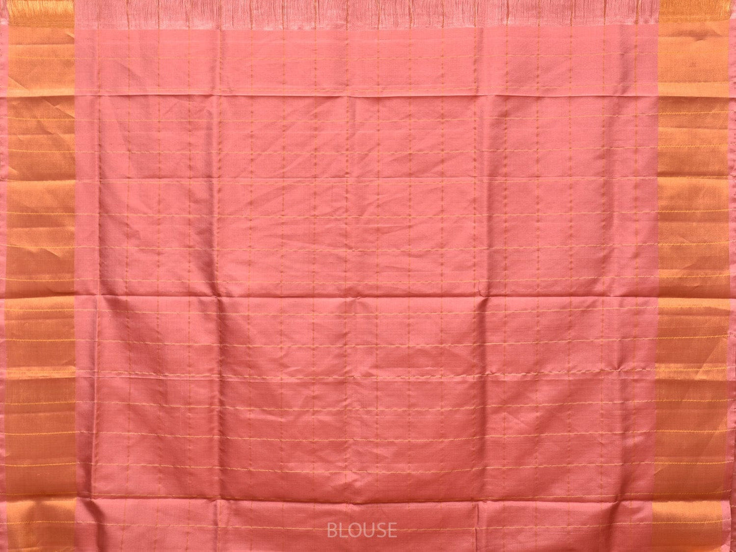 Peach Uppada Silk Handloom Saree with Big Checks Design u2076