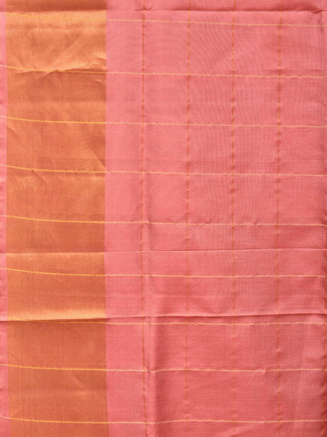 Peach Uppada Silk Handloom Saree with Big Checks Design u2076