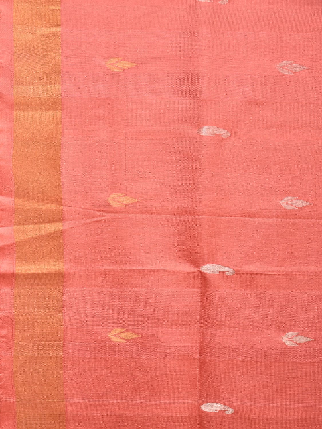 Peach Uppada Silk Handloom Saree with Birds and Floral Pallu Design u2007